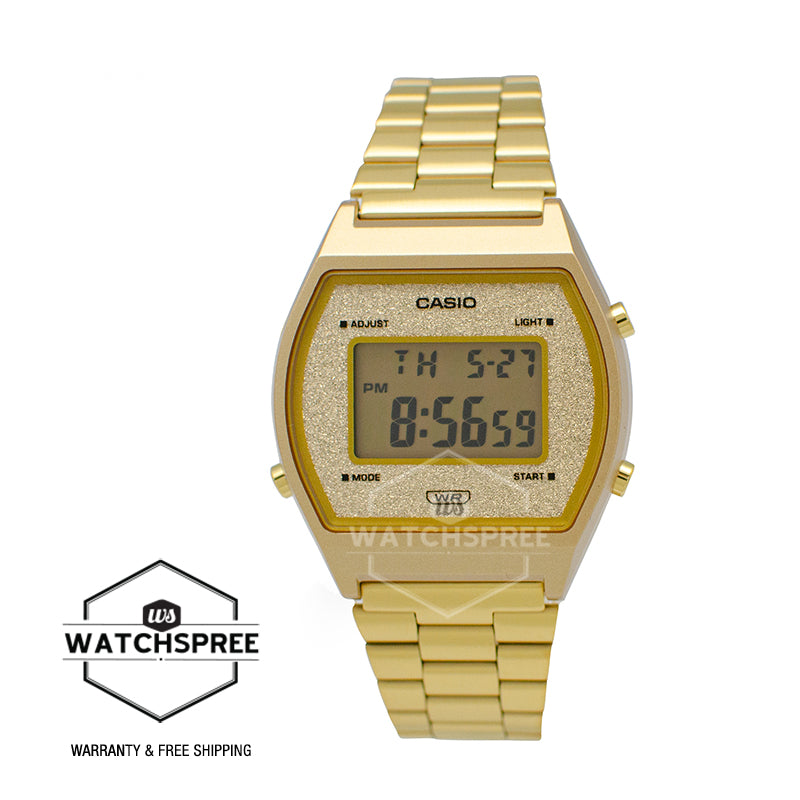 Casio Digital Gold Ion Plated Stainless Steel Band Watch B640WGG-9D B640WGG-9
