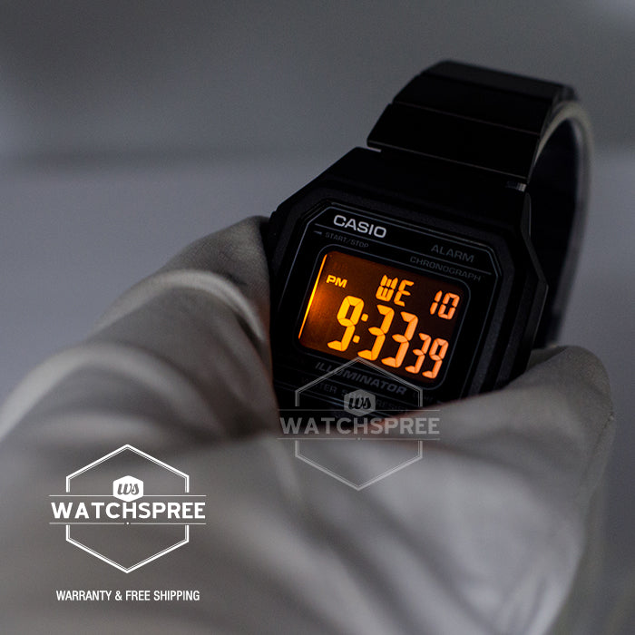 Casio Unisex Vintage Full Black Stainless Steel Band Watch B650WB-1B