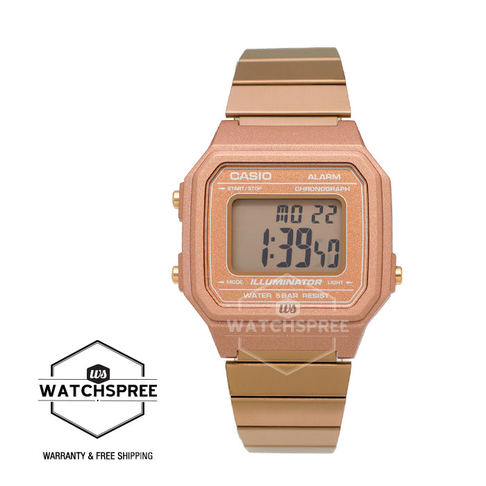 Casio Unisex Vintage Rose Gold Stainless Steel Band Watch B650WC-5A