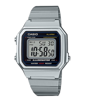 Casio Unisex Vintage Silver Stainless Steel Band Watch B650WD-1A