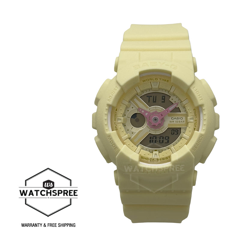 Casio Baby-G BA-110 Lineup Yellow Resin Band Watch BA110AH-9A BA-110AH-9
