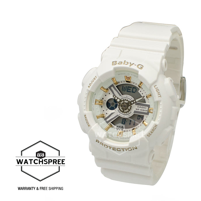 Casio Baby-G BA-110 Series White Matte Resin Band Watch BA110GA-7A1