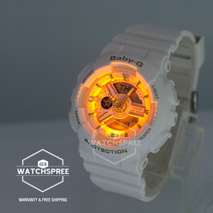 Casio Baby-G BA-110 Series White Matte Resin Band Watch BA110GA-7A1