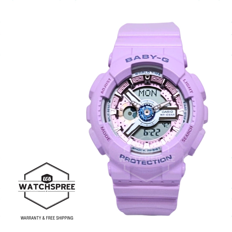 Casio Baby-G BA-110 Lineup Metallic Colour Series Light Purple Resin Band Watch BA110MC-6A BA-110MC-6A
