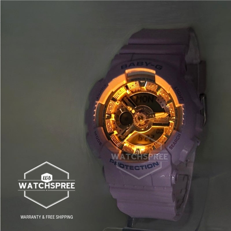 Casio Baby-G BA-110 Lineup Metallic Colour Series Light Purple Resin Band Watch BA110MC-6A BA-110MC-6A