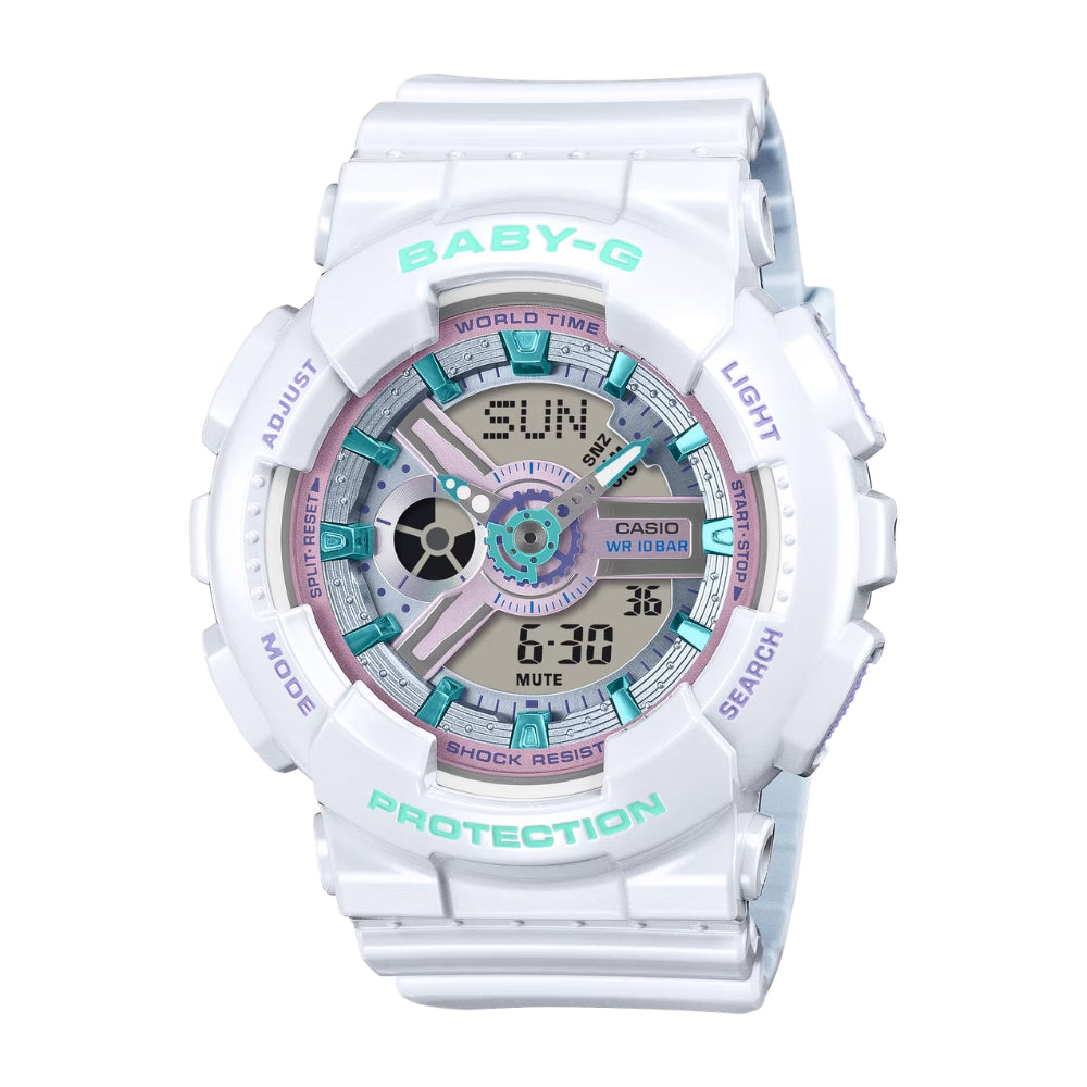 Casio Baby-G BA-110 Lineup Metallic Colour Series White Resin Band Watch BA110MC-7A BA-110MC-7A
