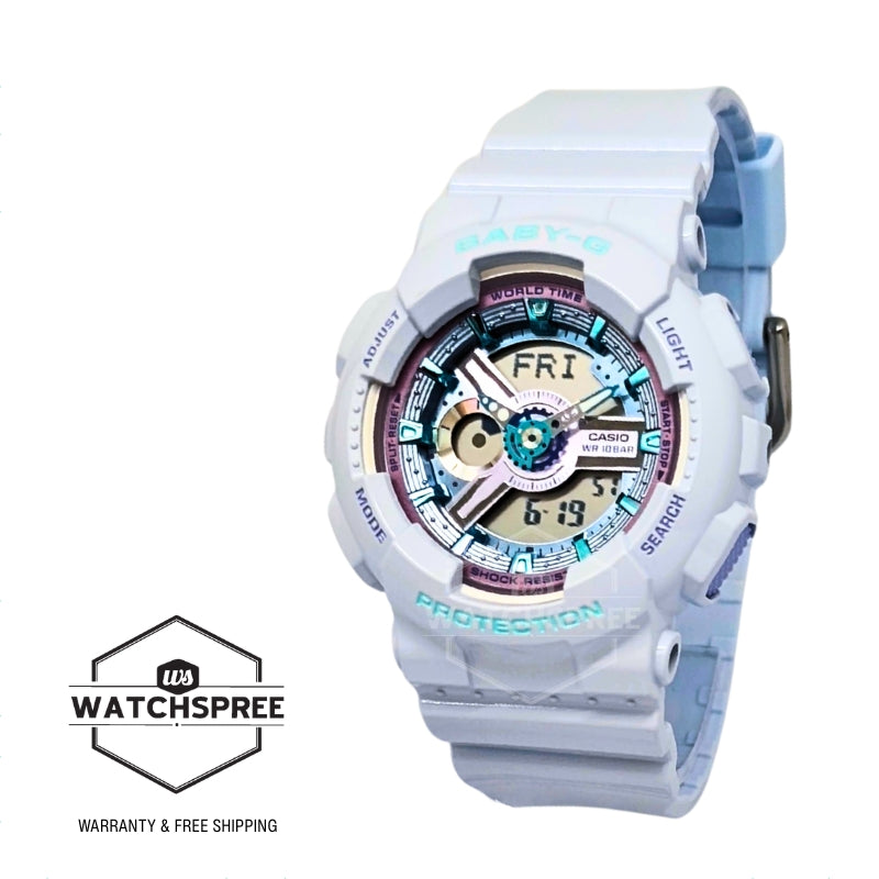 Casio Baby-G BA-110 Lineup Metallic Colour Series White Resin Band Watch BA110MC-7A BA-110MC-7A