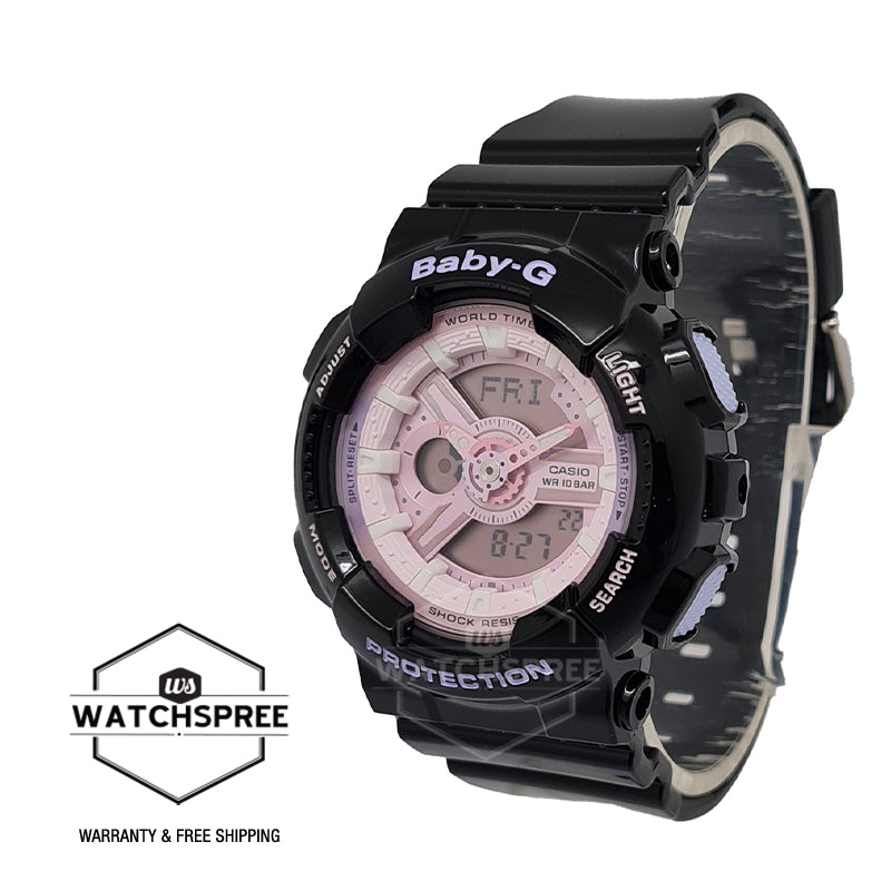 Casio Baby-G BA-110 Series Swirl Color Series Black Resin Band Watch BA110PL-1A BA-110PL-1A