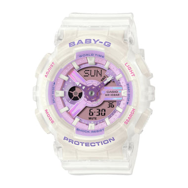Casio Baby-G BA-110 Lineup Pastels Dreamy Series Semi-Transparent White Resin Band Watch BA110PS-7A BA-110PS-7A