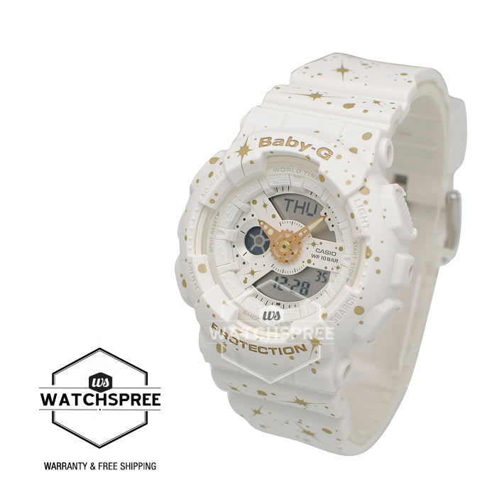 Casio Baby-G BA-110 Starry Sky Series Matte White Resin Band Watch BA110ST-7A