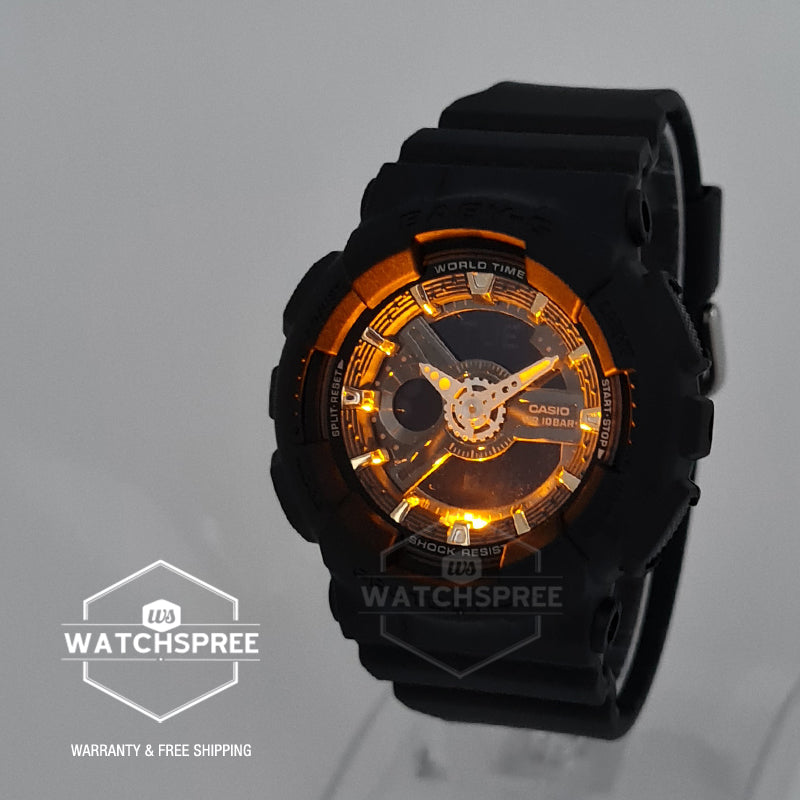 Casio Baby-G BA-110 Series Black Matte Resin Band Watch BA110GA-1A
