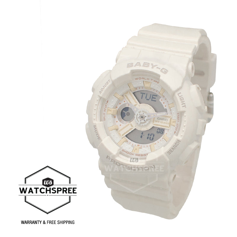 Casio Baby-G BA-110 Lineup Sweet Collections Chocolate Matte Off-White Watch BA110XSW-7A BA-110XSW-7A