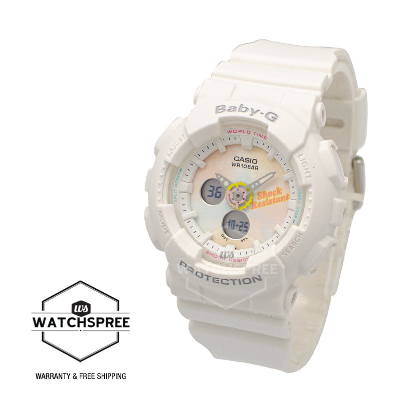 Casio Baby-G Standard Analog-Digital Beach Fashions White Resin Band Watch BA120T-7A BA-120T-7A