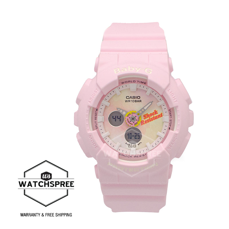 Casio Baby-G Standard Analog-Digital Beach Fashions Pink Resin Band Watch BA120TG-4A BA-120TG-4A