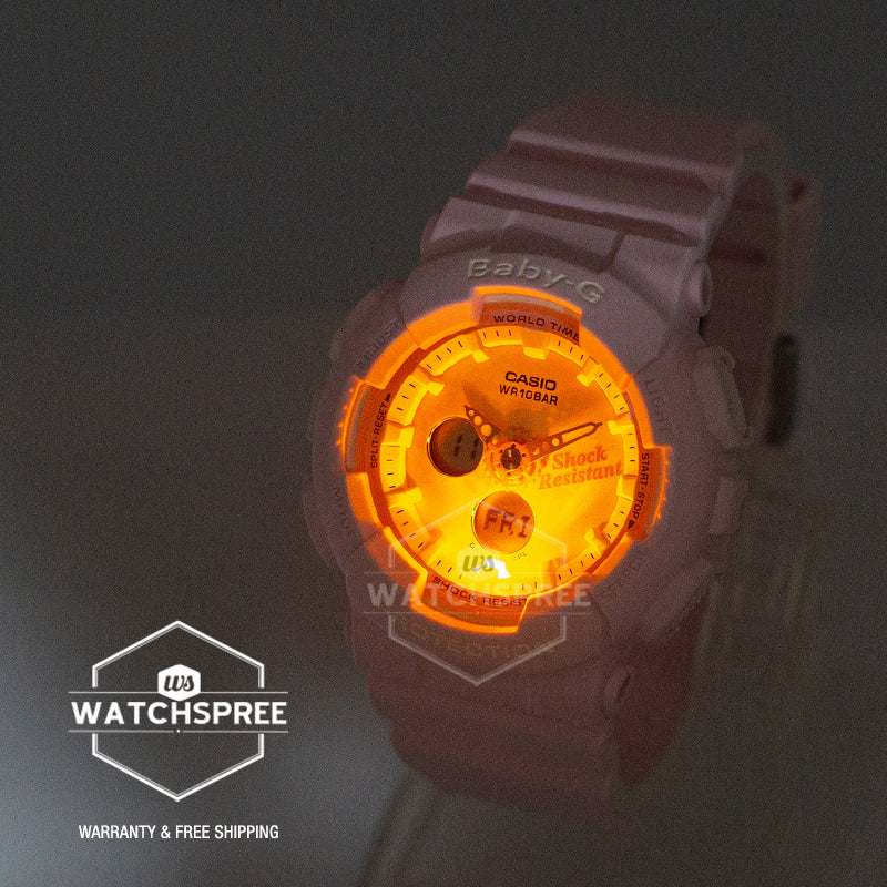Casio Baby-G Standard Analog-Digital Beach Fashions Pink Resin Band Watch BA120TG-4A BA-120TG-4A