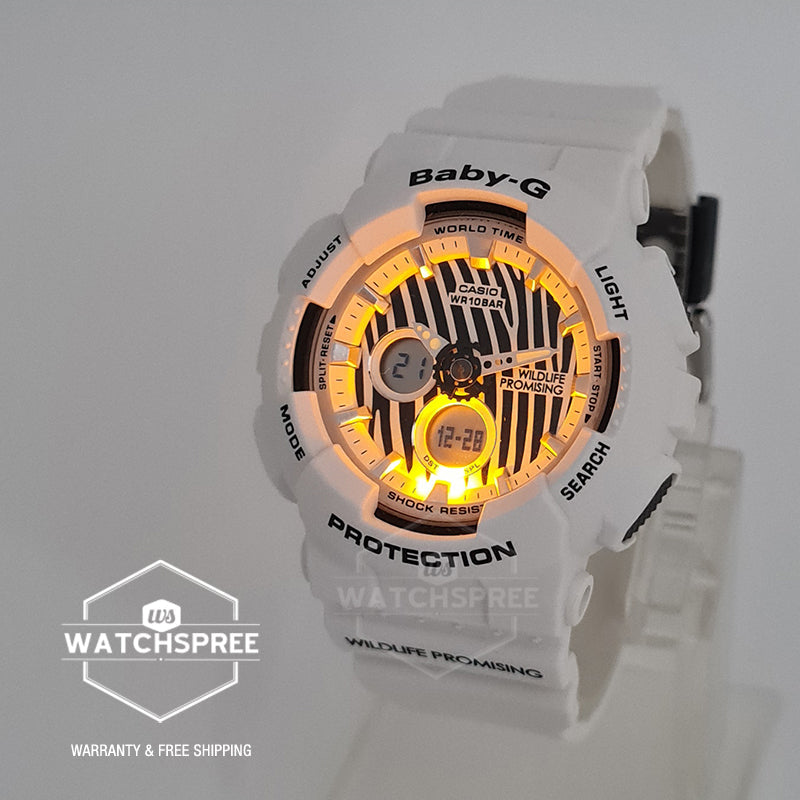 Casio Baby-G Wildlife Promising Collaboration Limited Models White Resin Band Watch BA120WLP-7A BA-120WLP-7A