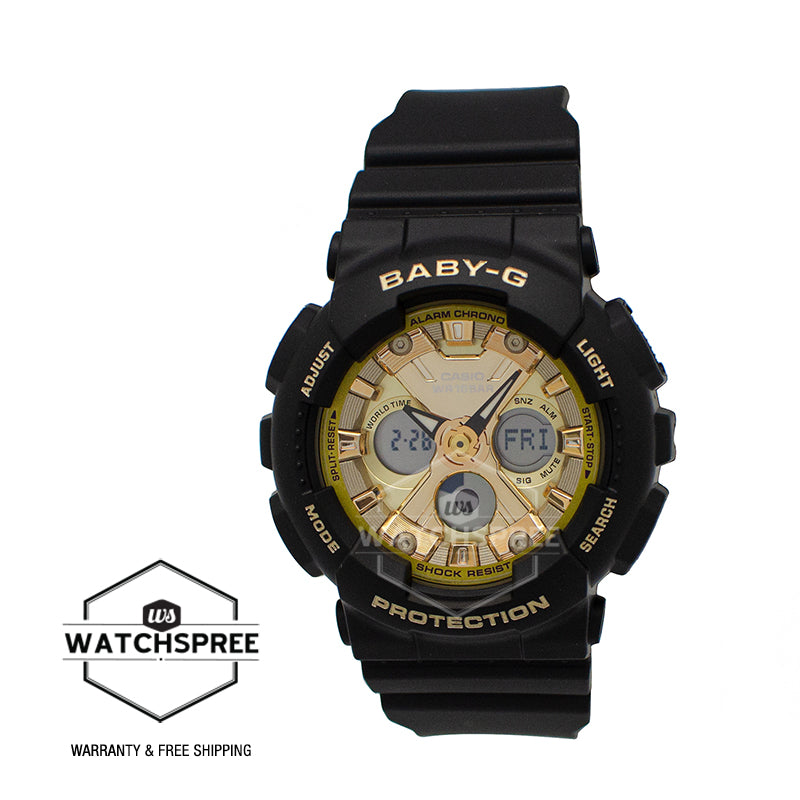 Casio Baby-G Standard Analog-Digital BA-130 Brilliantly Series Black Resin Band Watch BA130-1A3 BA-130-1A3