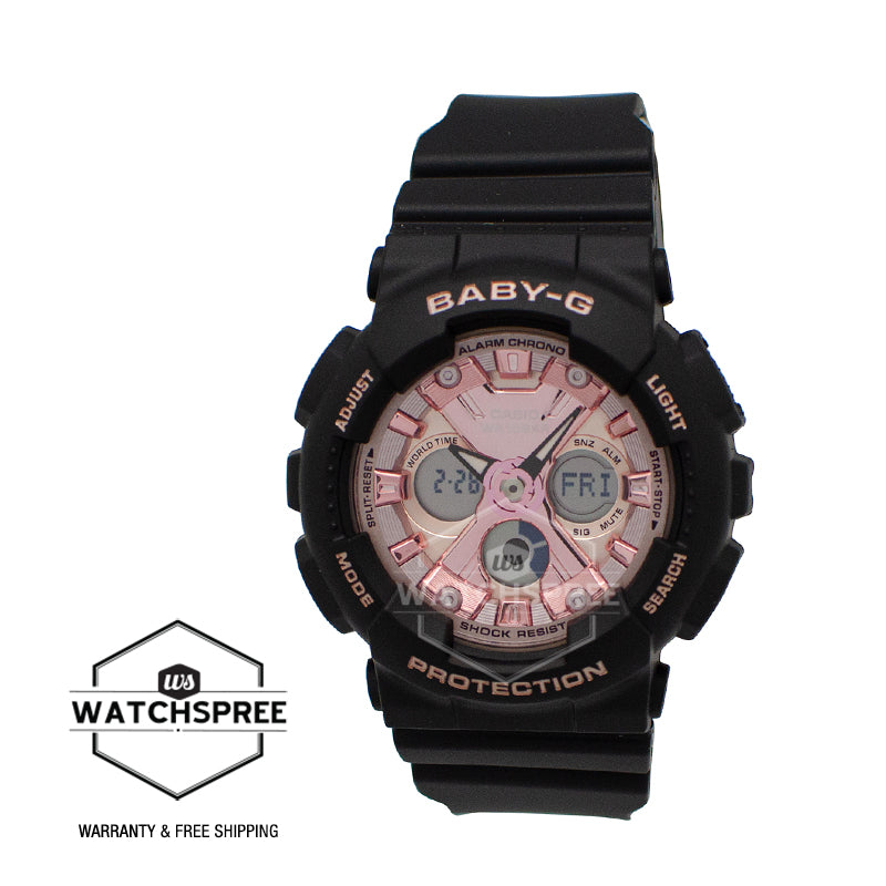 Casio Baby-G Standard Analog-Digital BA-130 Brilliantly Series Black Resin Band Watch BA130-1A4 BA-130-1A4