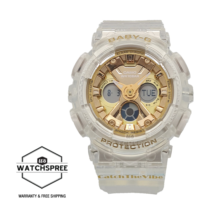 Casio Baby-G BA-130 Series RIEHATA Collection Transparent Resin Band Watch BA130CVG-7A BA-130CVG-7A