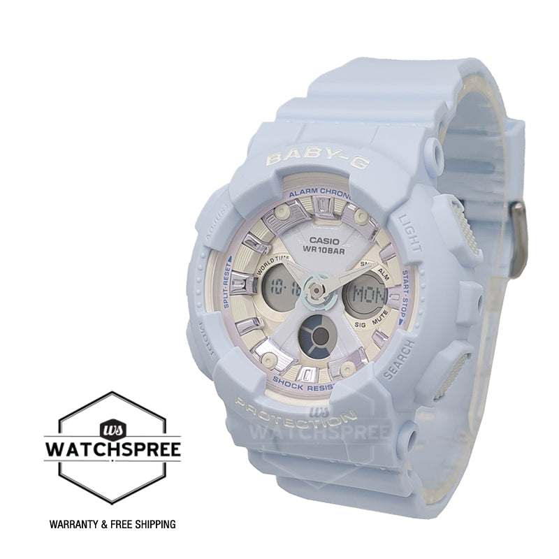 Casio Baby-G Standard Analog-Digital BA-130 Series Light Blue Resin Band Watch BA130WP-2A BA-130WP-2A