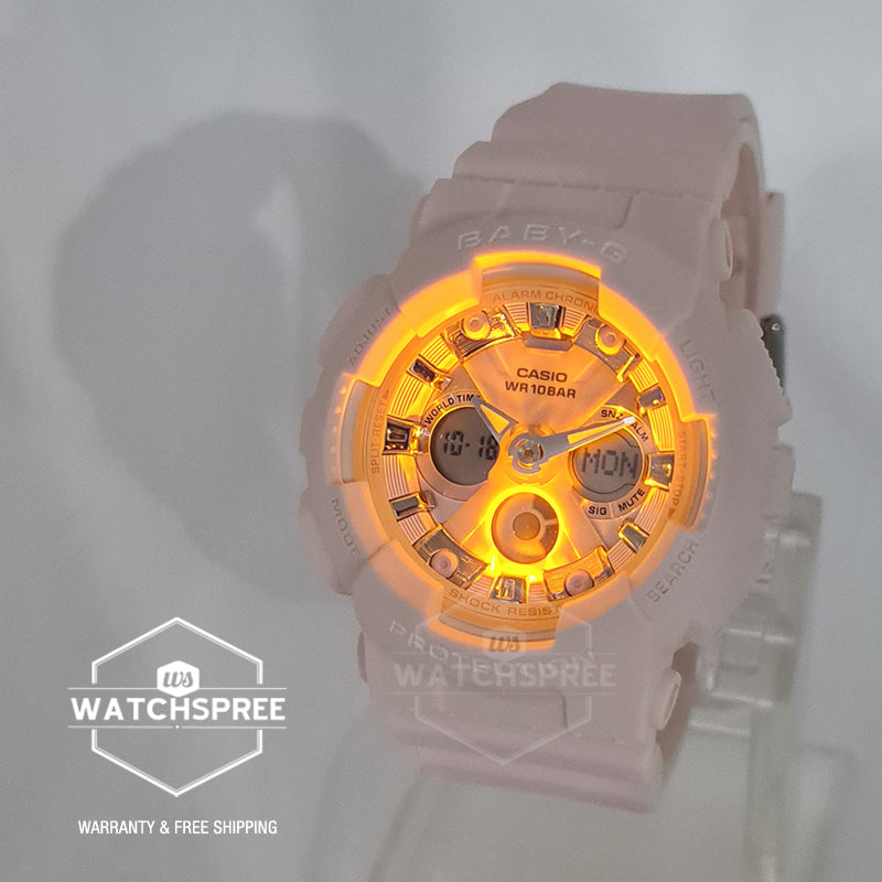 Casio Baby-G Standard Analog-Digital BA-130 Series Light Pink Resin Band Watch BA130WP-4A BA-130WP-4A