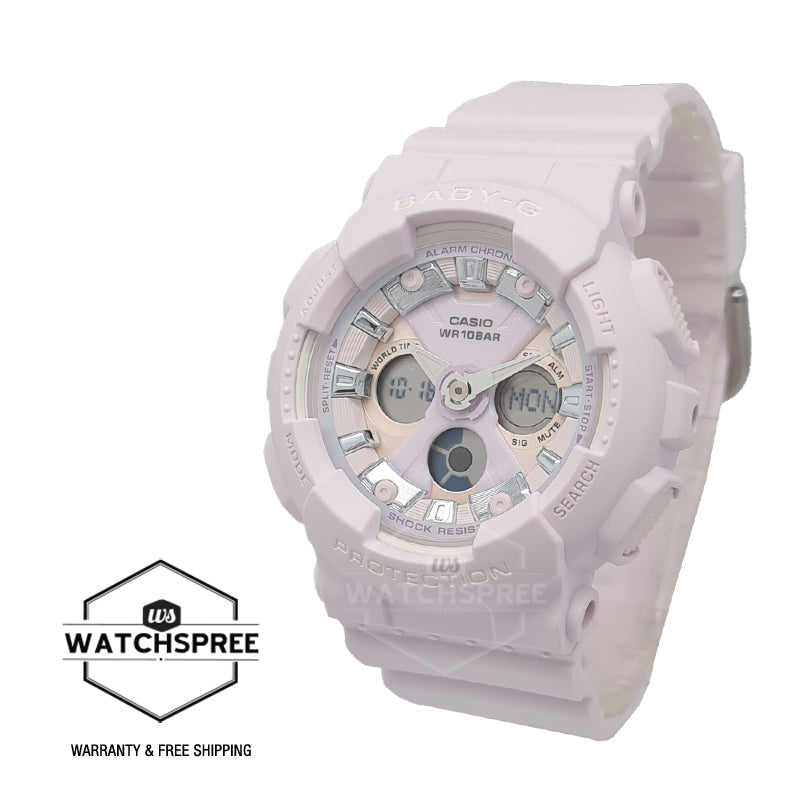 Casio Baby-G Standard Analog-Digital BA-130 Series Light Purple Resin Band Watch BA130WP-6A BA-130WP-6A