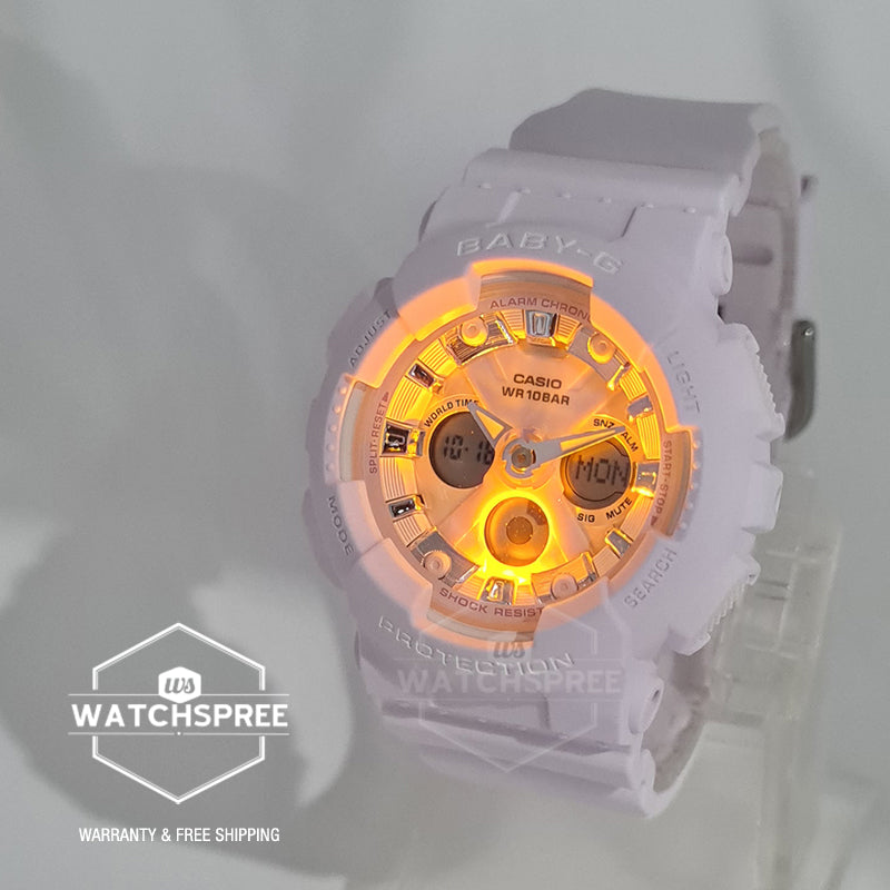 Casio Baby-G Standard Analog-Digital BA-130 Series Light Purple Resin Band Watch BA130WP-6A BA-130WP-6A