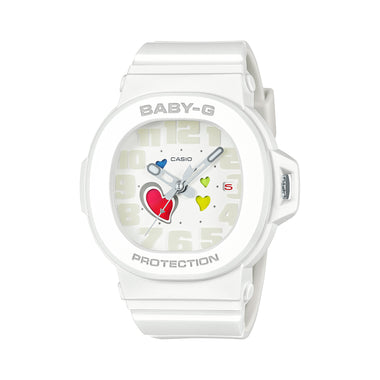 Casio Baby-G BGA-10 Lineup Playful Hearts Series White Resin Band Watch BGA10-7A BGA-10-7A