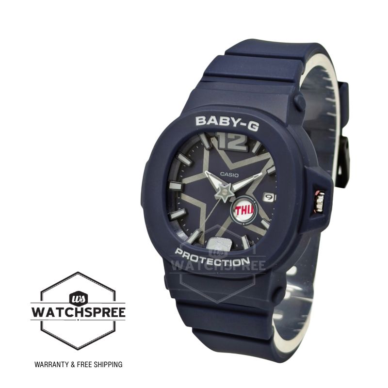 Casio Baby-G BGA-10 Lineup Y3K Style Navy Blue Resin Band Watch BGA10D-2A1 BGA-10D-2A1