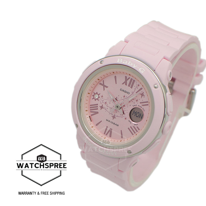 Casio Baby-G Popular Wide Face Shooting Star Series Pink Resin Strap Watch BGA150ST-4A BGA-150ST-4A