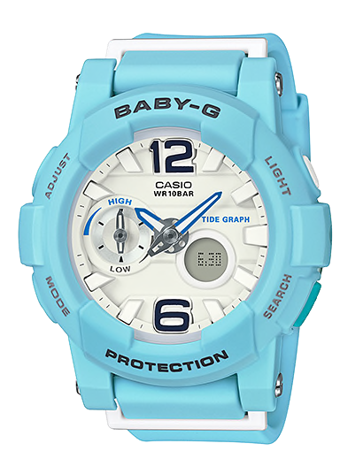 Casio Baby-G Beach Color Series Light Blue Resin Band Watch BGA180BE-2B