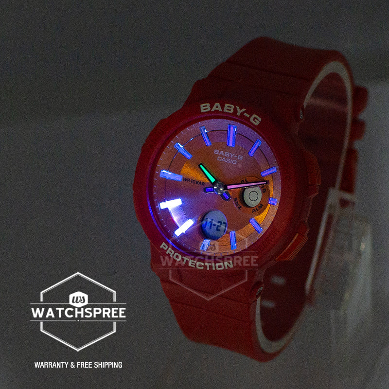 Casio Baby-G Wanderer Series Orange Resin Band Watch BGA255-4A BGA-255-4A