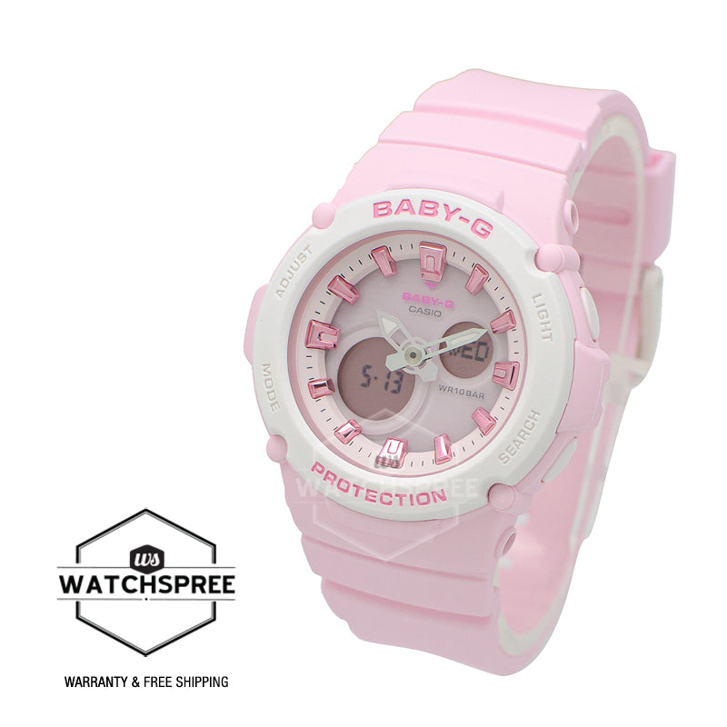 Casio Baby-G BGA270 Series in Pastel Colours Pink Resin Band Watch BGA270-4A BGA-270-4A