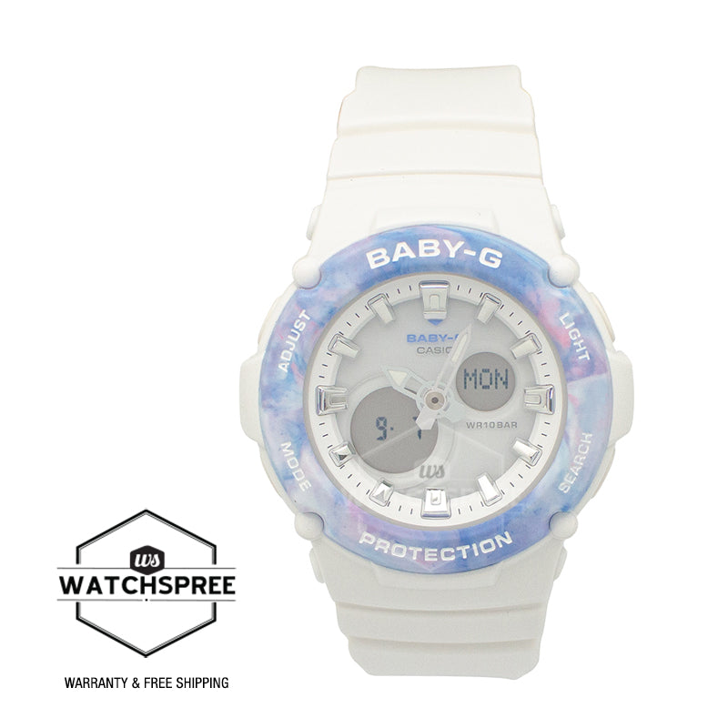 Casio Baby-G BGA270 Series in Summer Colours White Resin Band Watch BGA270M-7A BGA-270M-7A