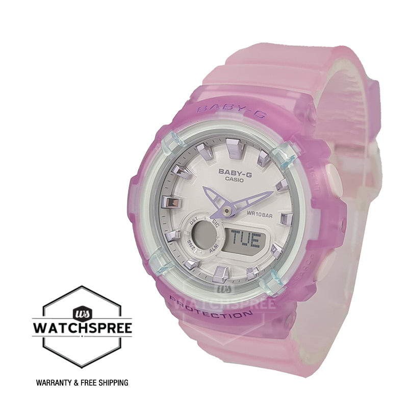 Casio Baby-G BGA-280 Lineup Light Purple Semi-Transparent Resin Band Watch BGA280-6A BGA-280-6A