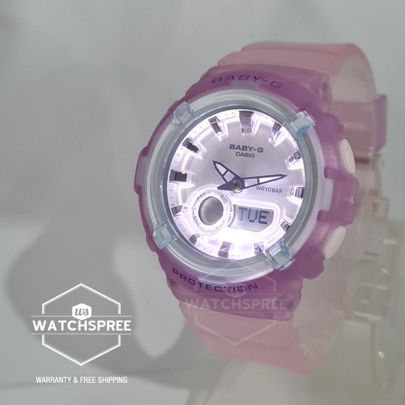 Casio Baby-G BGA-280 Lineup Light Purple Semi-Transparent Resin Band Watch BGA280-6A BGA-280-6A