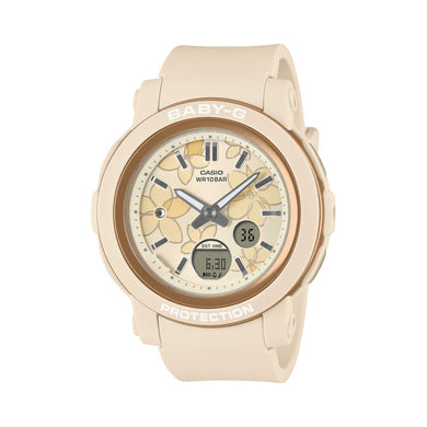 Casio Baby-G BGA-290 Lineup Flower Design Beige Resin Band Watch BGA290FL-4A BGA-290FL-4A