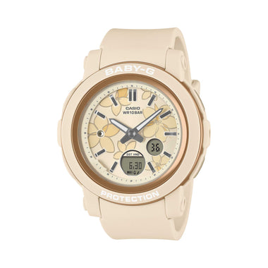Casio Baby-G BGA-290 Lineup Flower Design Beige Resin Band Watch BGA290FL-4A BGA-290FL-4A