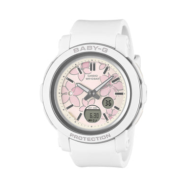 Casio Baby-G BGA-290 Lineup Flower Design White Resin Band Watch BGA290FL-7A BGA-290FL-7A