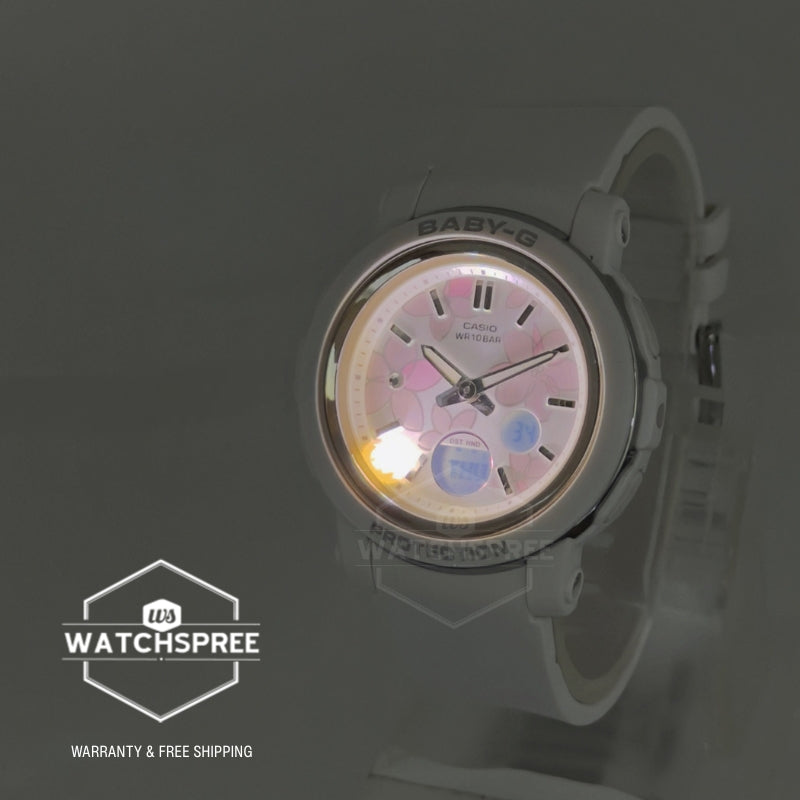 Casio Baby-G BGA-290 Lineup Flower Design White Resin Band Watch BGA290FL-7A BGA-290FL-7A