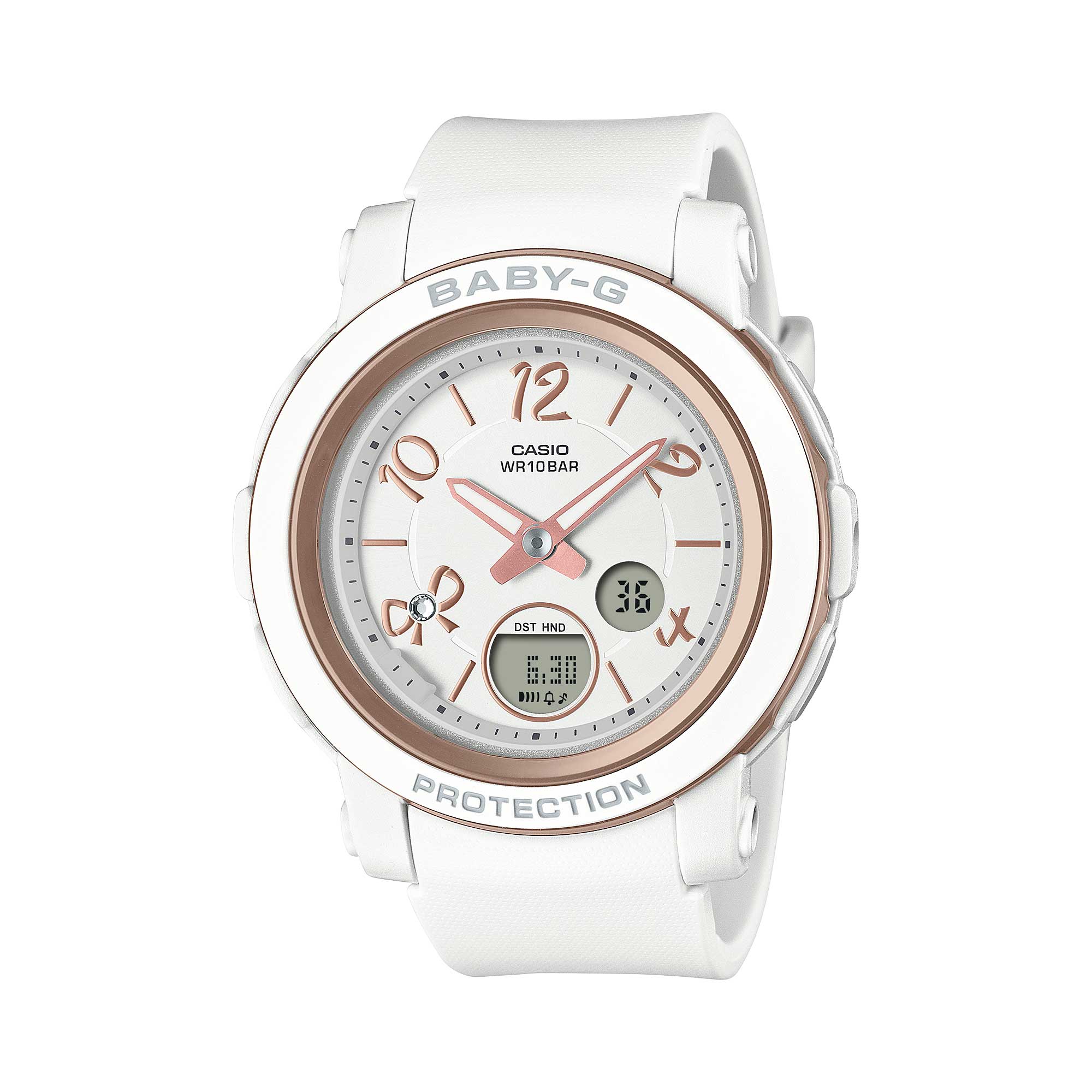 Casio Baby-G BGA-290 Lineup Ribbon Design White Resin Band Watch BGA290RA-7A BGA-290RA-7A| Watchspree
