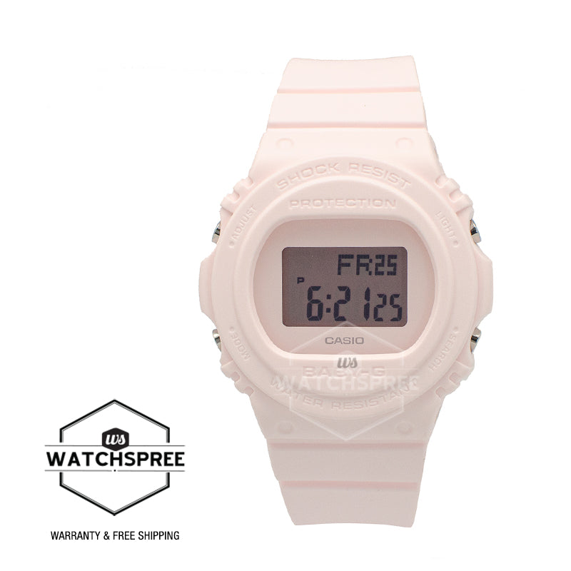Casio Baby-G Standard Digital New Round Face Pink Resin Band Watch BGD570-4D BGD-570-4D BGD-570-4