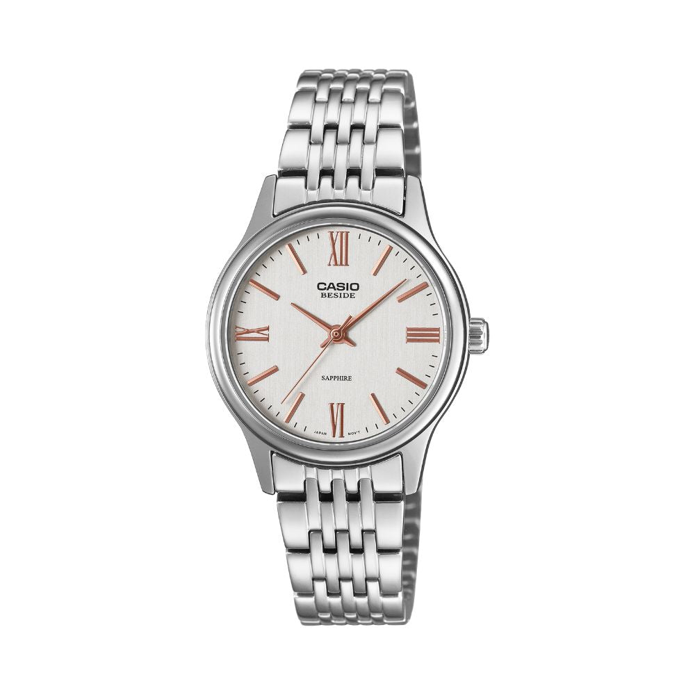 Casio Ladies' Beside Series Analog Stainless Steel Band Watch BLS100D-7A BLS-100D-7A