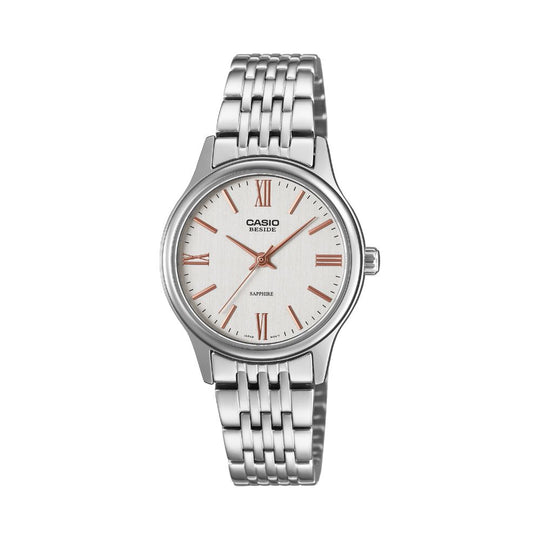 Casio Ladies' Beside Series Analog Stainless Steel Band Watch BLS100D-7A BLS-100D-7A