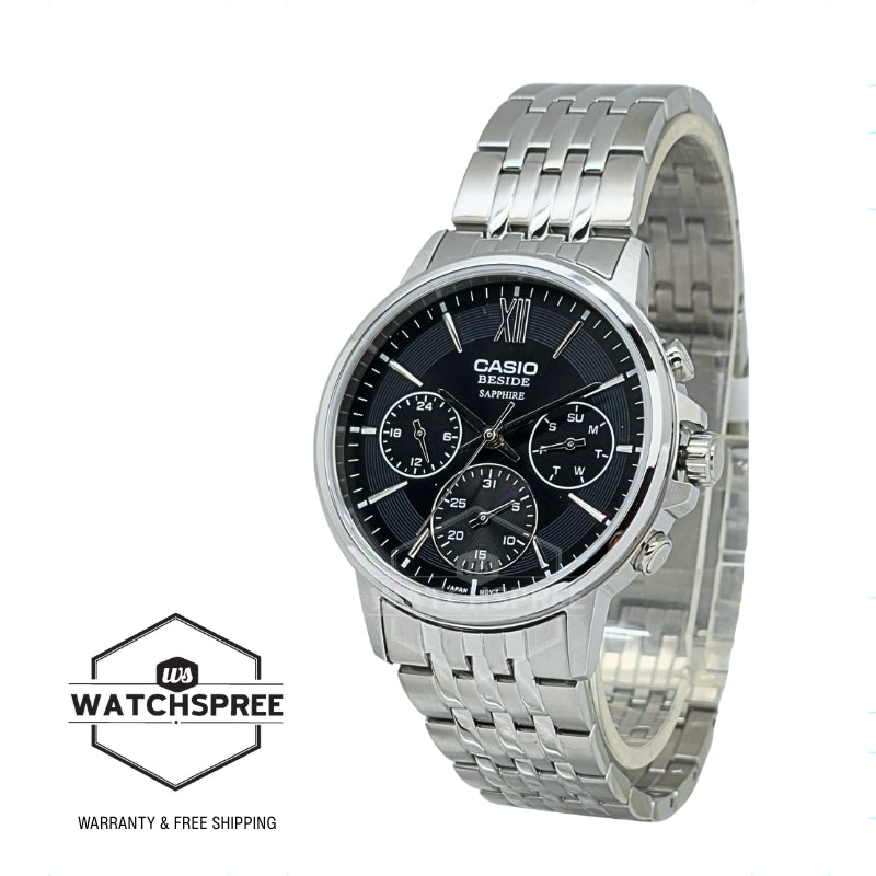 Casio Men's Beside Series Analog Stainless Steel Band Watch BMS300D-1A BMS-300D-1A