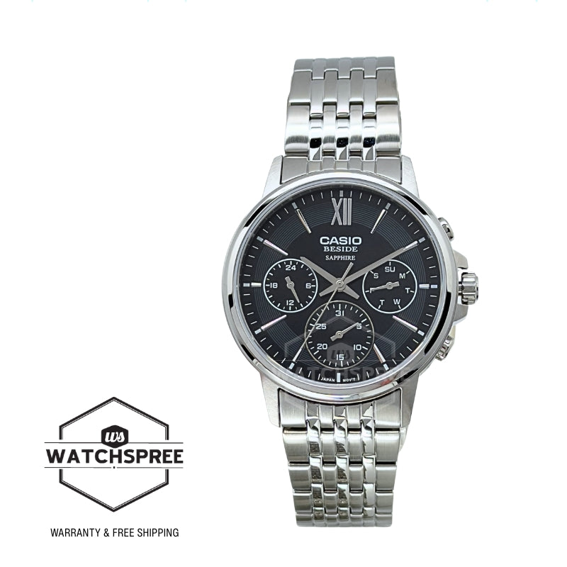 Casio Men's Beside Series Analog Stainless Steel Band Watch BMS300D-1A BMS-300D-1A