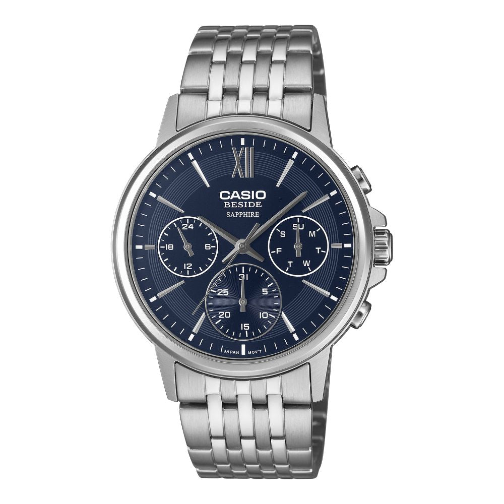 Casio Men's Beside Series Analog Stainless Steel Band Watch BMS300D-2A BMS-300D-2A