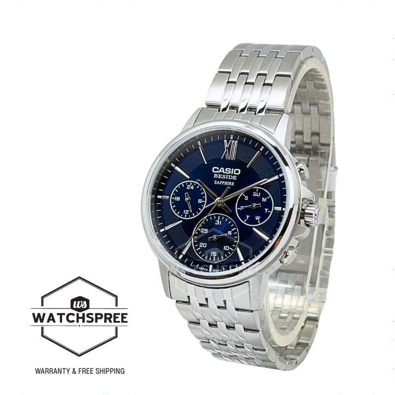 Casio Men's Beside Series Analog Stainless Steel Band Watch BMS300D-2A BMS-300D-2A