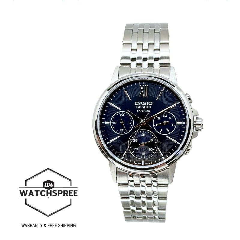 Casio Men's Beside Series Analog Stainless Steel Band Watch BMS300D-2A BMS-300D-2A