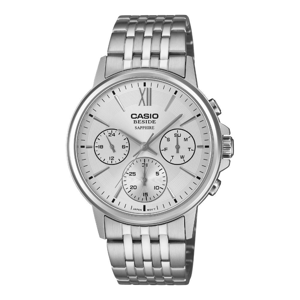 Casio Men's Beside Series Analog Stainless Steel Band Watch BMS300D-7A BMS-300D-7A